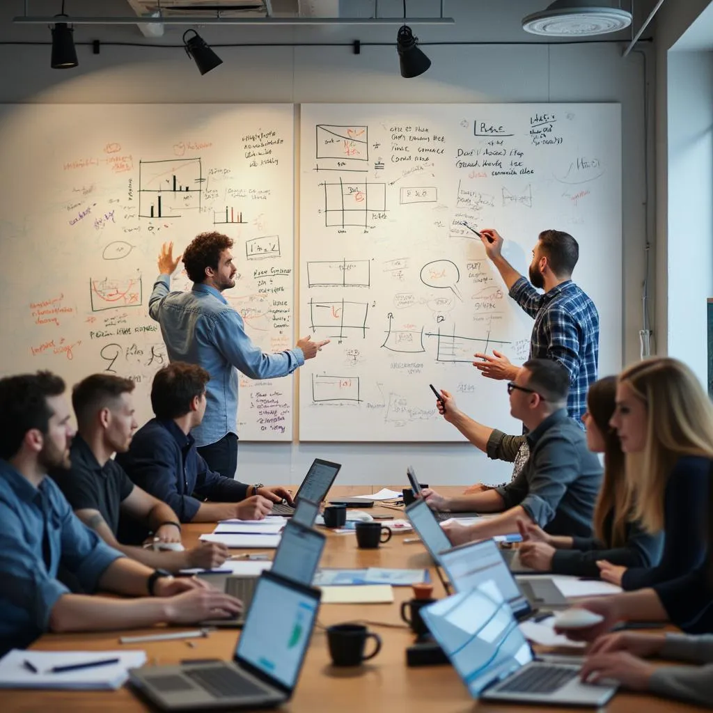 Notre équipe en pleine séance de brainstorming